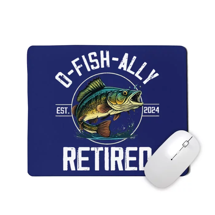 Fisherman Fishing Retirement Gift Ofishally Retired 2024 Mousepad