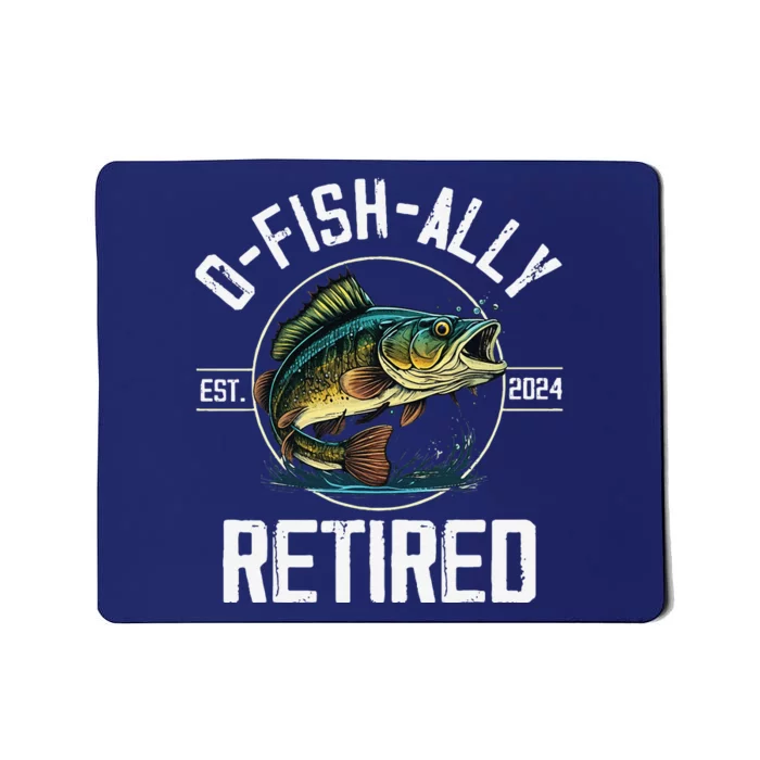 Fisherman Fishing Retirement Gift Ofishally Retired 2024 Mousepad