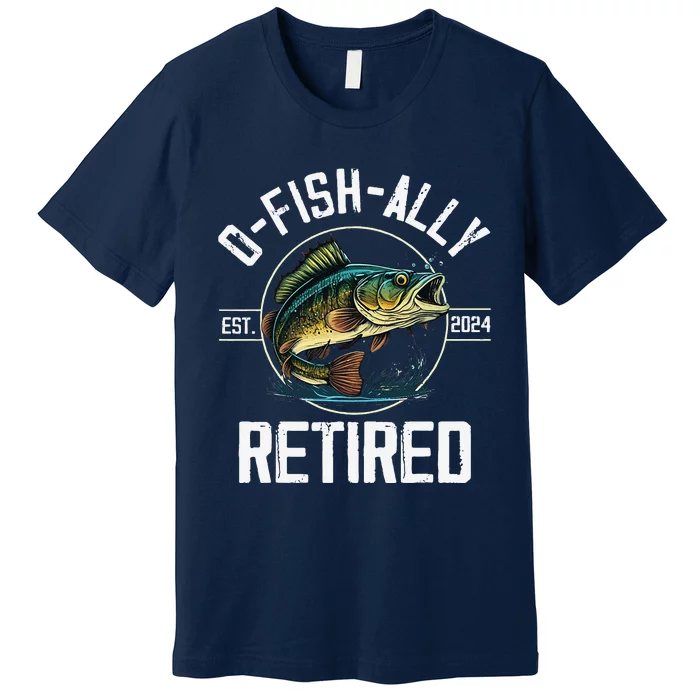 Fisherman Fishing Retirement Gift Ofishally Retired 2024 Premium T-Shirt