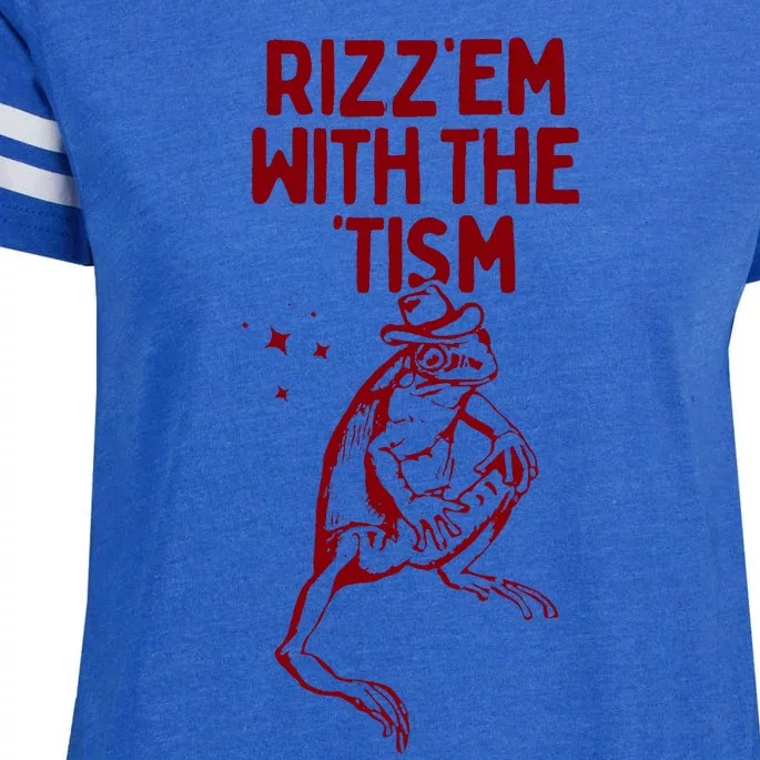 Funny Frog Rizz Em With The Tism Enza Ladies Jersey Football T-Shirt