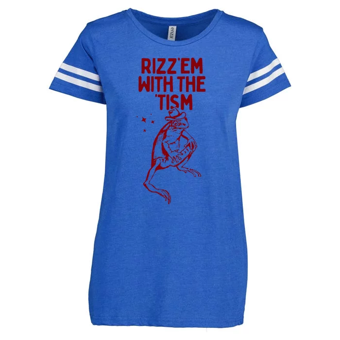 Funny Frog Rizz Em With The Tism Enza Ladies Jersey Football T-Shirt