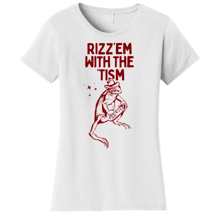 Funny Frog Rizz Em With The Tism Women's T-Shirt