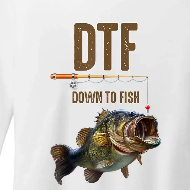 Funny Fishing Shirts: DTF Down To Fish Womens CVC Long Sleeve Shirt