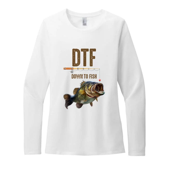 Funny Fishing Shirts: DTF Down To Fish Womens CVC Long Sleeve Shirt