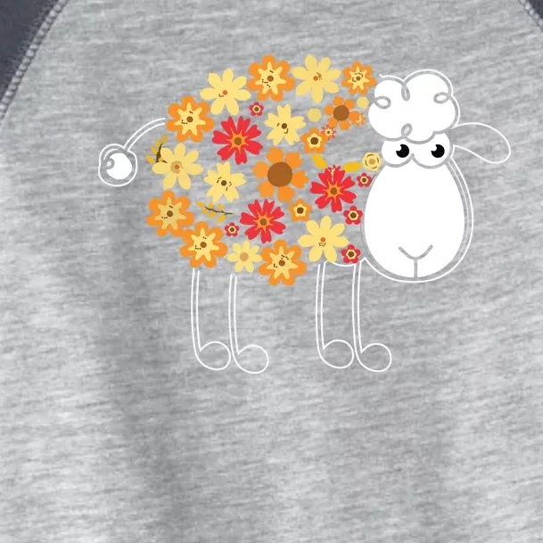 Funny Flower Sheepp Design For Farming Lovers Toddler Fine Jersey T-Shirt