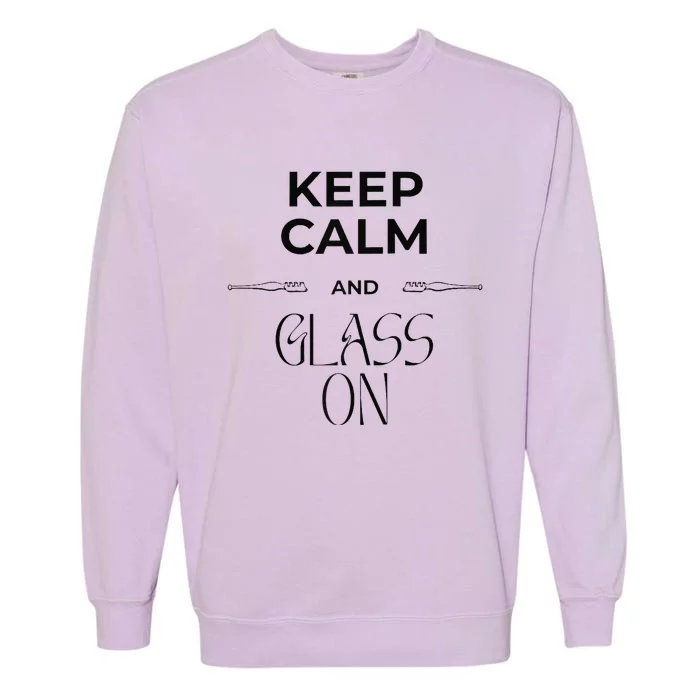 Funny Fused Stained Mosaic Blown Glass Artist Keep Calm Raglan Baseball Garment-Dyed Sweatshirt