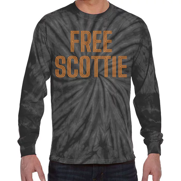 Funny Free Scottie Mug Shot Humour Tie-Dye Long Sleeve Shirt