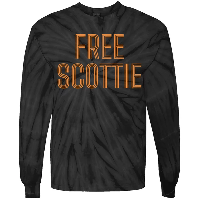 Funny Free Scottie Mug Shot Humour Tie-Dye Long Sleeve Shirt