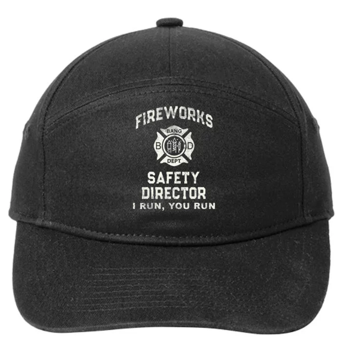 Funny FIREWORKS SAFETY DIRECTOR Firefighter America Red Pyro 7-Panel Snapback Hat