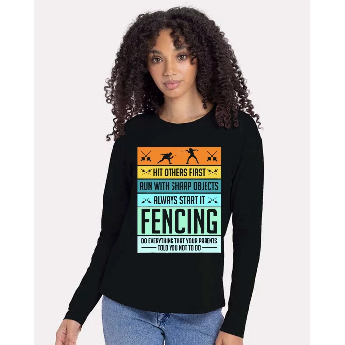 Funny Fencing Sport Pun For Men Women Kids Womens Cotton Relaxed Long Sleeve T-Shirt