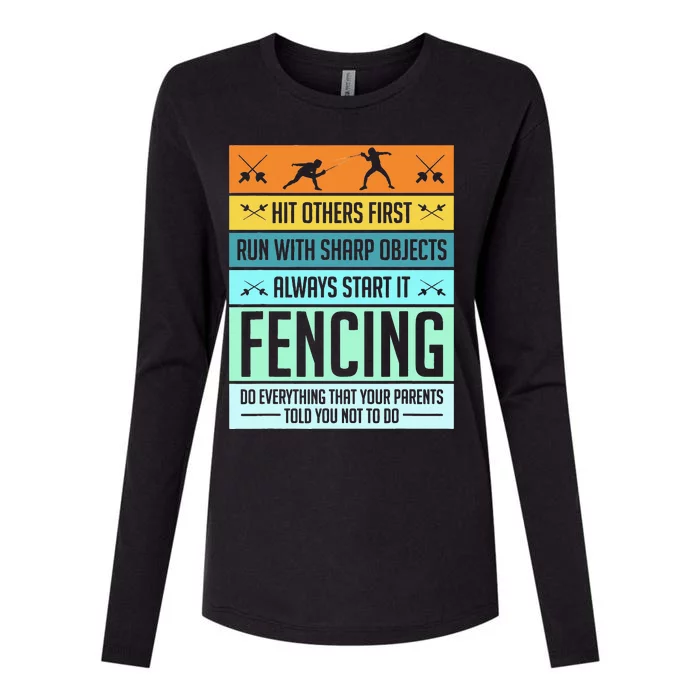 Funny Fencing Sport Pun For Men Women Kids Womens Cotton Relaxed Long Sleeve T-Shirt