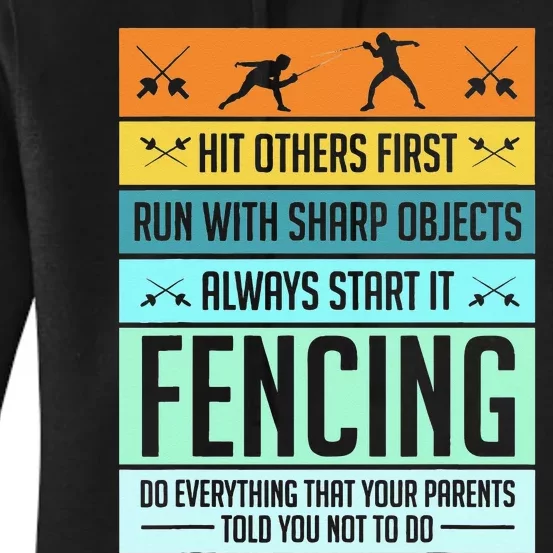 Funny Fencing Sport Pun For Men Women Kids Women's Pullover Hoodie