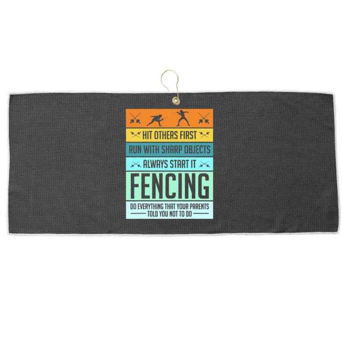 Funny Fencing Sport Pun For Men Women Kids Large Microfiber Waffle Golf Towel