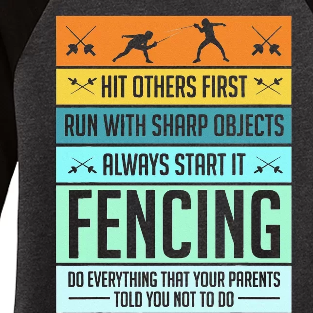 Funny Fencing Sport Pun For Men Women Kids Women's Tri-Blend 3/4-Sleeve Raglan Shirt