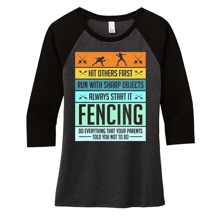 Funny Fencing Sport Pun For Men Women Kids Women's Tri-Blend 3/4-Sleeve Raglan Shirt