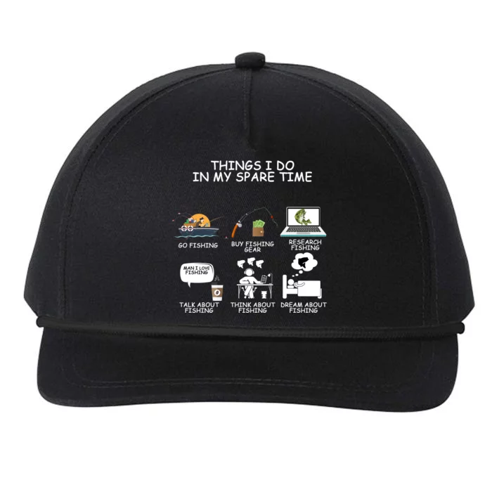 Funny Fishing Shirt Things I Do In My Spare Time Snapback Five-Panel Rope Hat