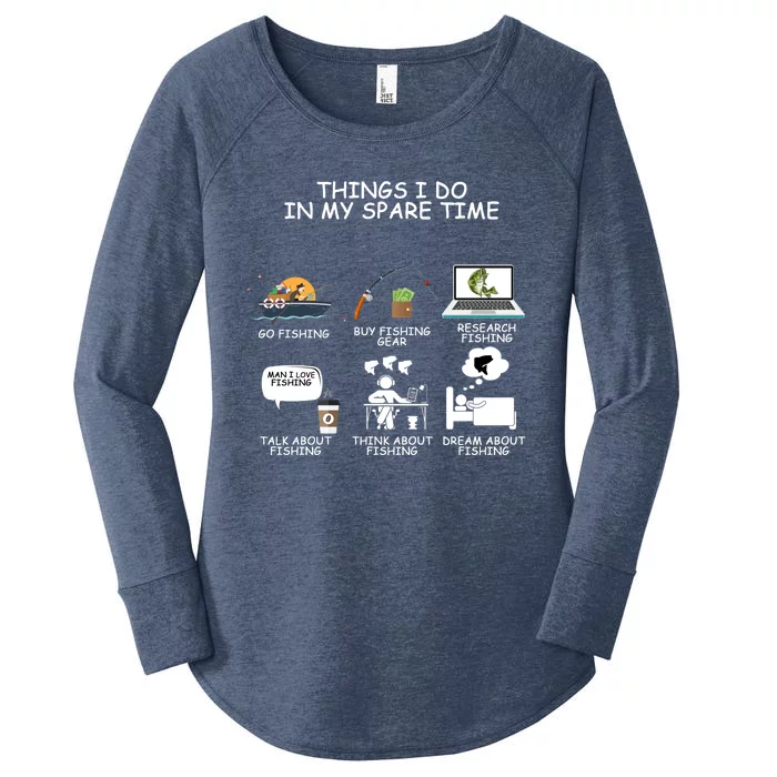 Funny Fishing Shirt Things I Do In My Spare Time Women's Perfect