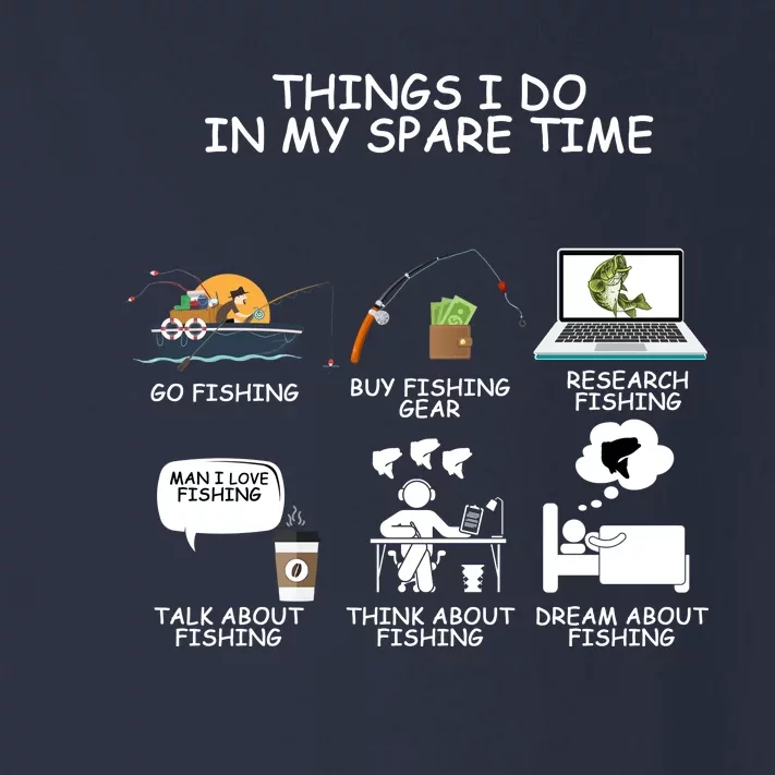 Funny Fishing Shirt Things I Do In My Spare Time Toddler Long Sleeve Shirt