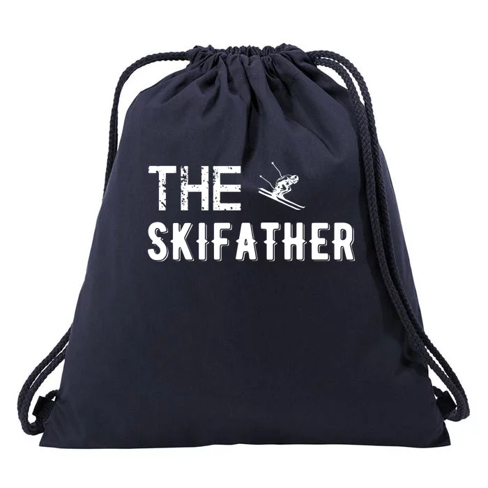 Funny Fun Ski Skier Gift Funny Gift Idea Mom Dad Snow Water Drawstring Bag