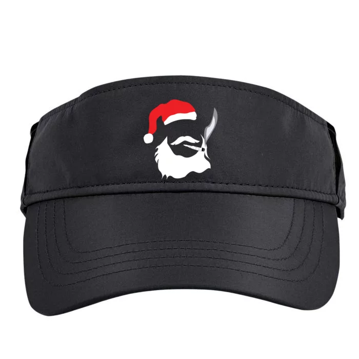 Funny Face Santa Clause Smoking Weed Christmas Marijuana Adult Drive Performance Visor