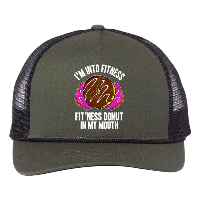 Funny Fitness Saying Workout Gym National Donut Day Lover Gift Retro Rope Trucker Hat Cap