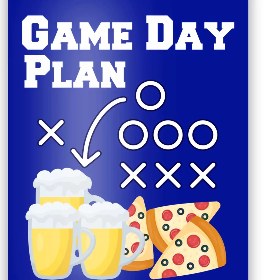 Funny Football Snacks Game Day Plan Gift Poster