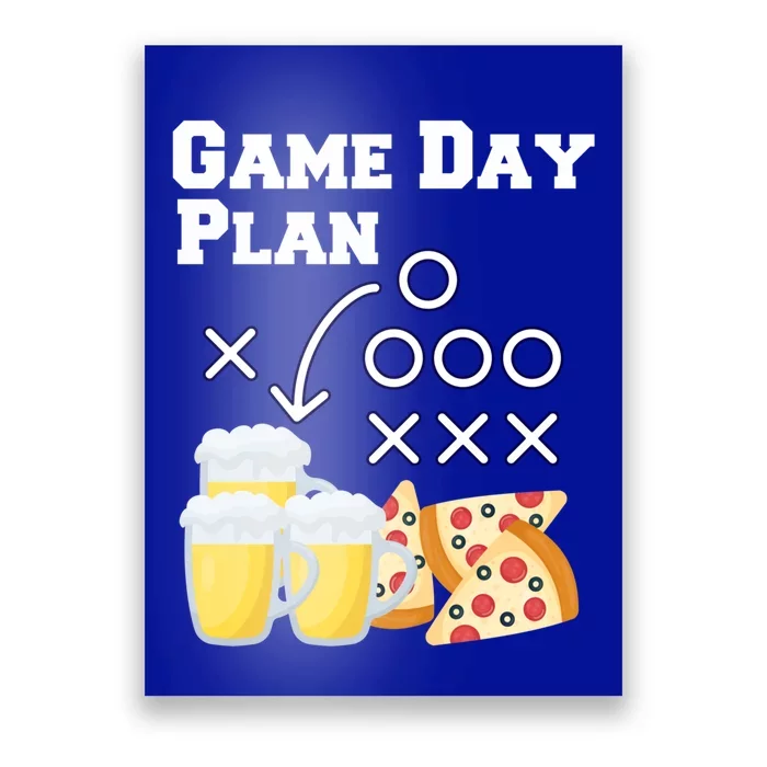 Funny Football Snacks Game Day Plan Gift Poster