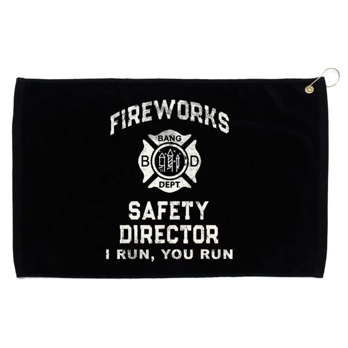 Funny FIREWORKS SAFETY DIRECTOR Firefighter America Red Pyro Grommeted Golf Towel