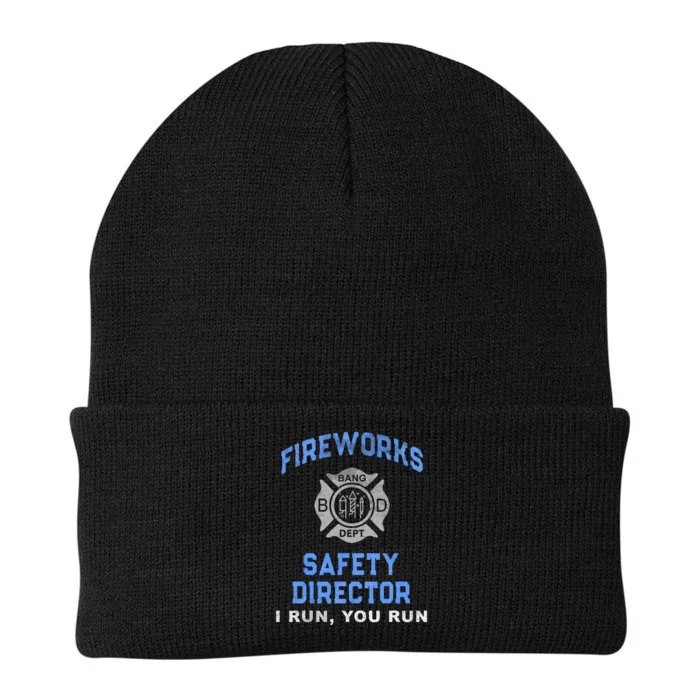 Funny FIREWORKS SAFETY DIRECTOR Run Firefighter America Red Knit Cap Winter Beanie