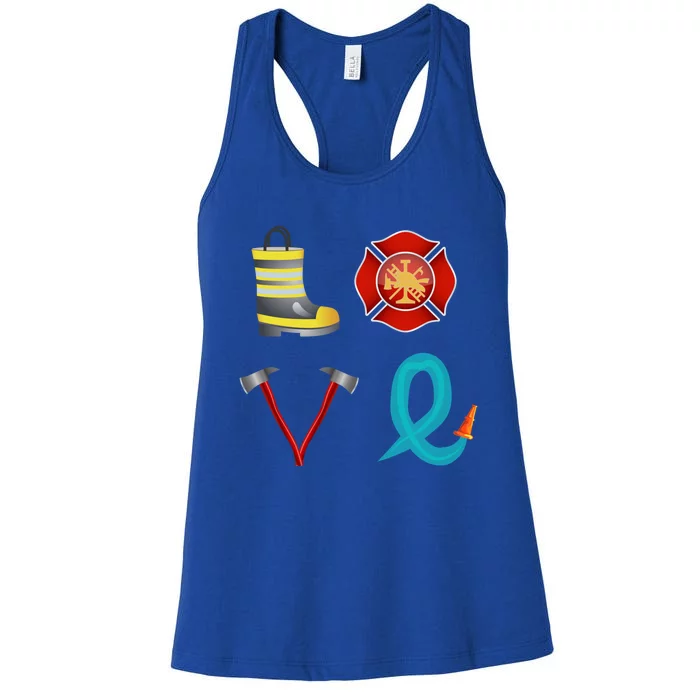 Funny Firefighter S Fire Funny Gift Valentine Great Gift Women's Racerback Tank