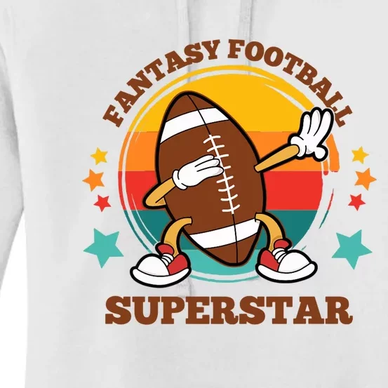 Fantasy Football Superstar Dabbing Football For Dad Son Women's Pullover Hoodie