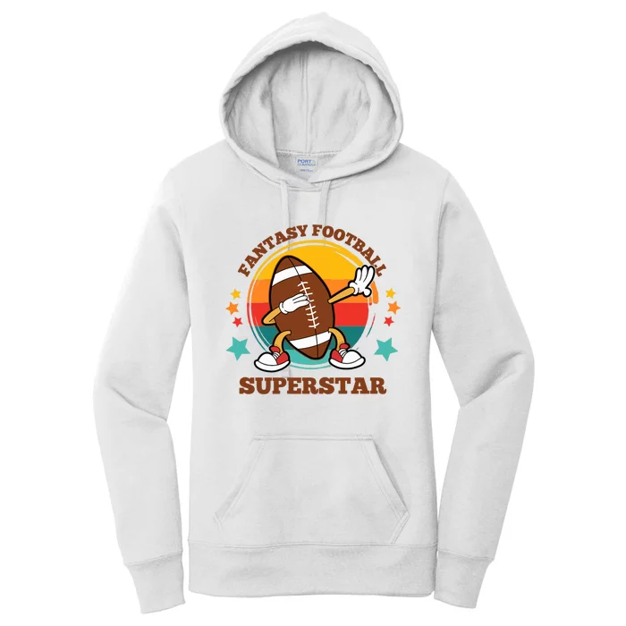 Fantasy Football Superstar Dabbing Football For Dad Son Women's Pullover Hoodie