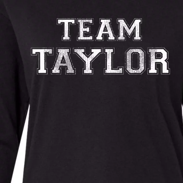 Funny Family Sports Team Taylor Last Name Womens Cotton Relaxed Long Sleeve T-Shirt