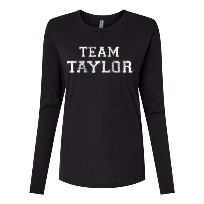 Funny Family Sports Team Taylor Last Name Womens Cotton Relaxed Long Sleeve T-Shirt