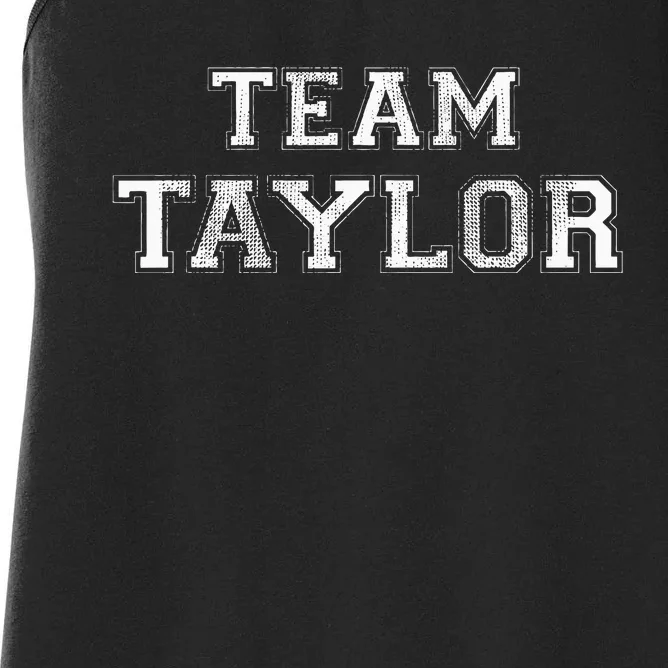 Funny Family Sports Team Taylor Last Name Women's Racerback Tank