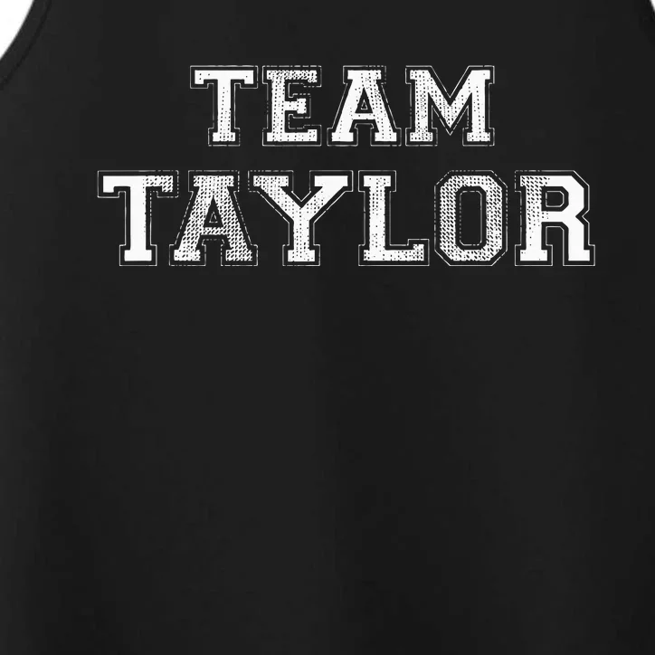 Funny Family Sports Team Taylor Last Name Performance Tank