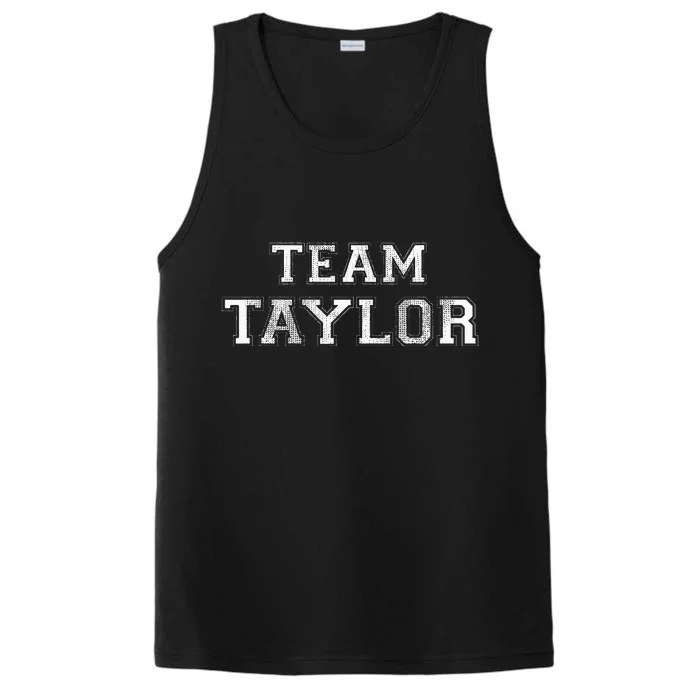 Funny Family Sports Team Taylor Last Name Performance Tank