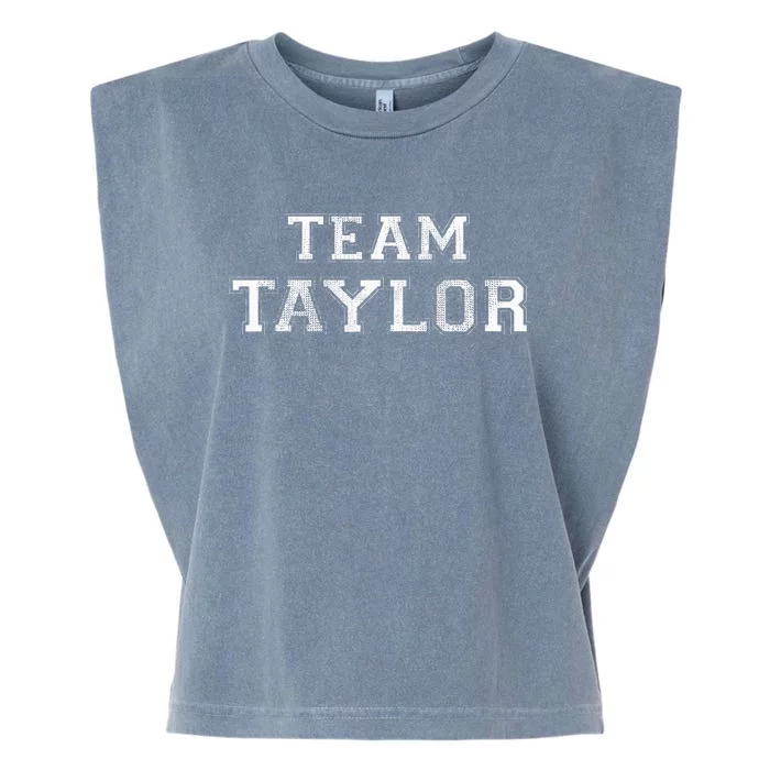 Funny Family Sports Team Taylor Last Name Garment-Dyed Women's Muscle Tee