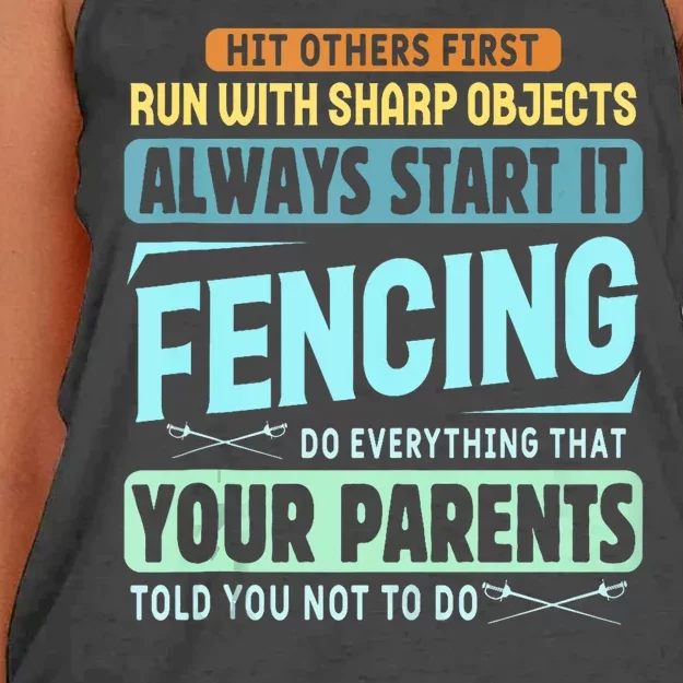 Funny Fencing Sport Pun Women's Knotted Racerback Tank