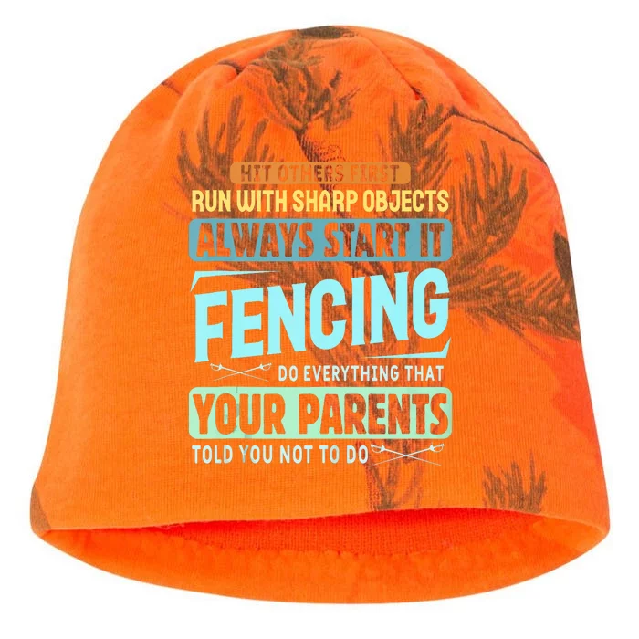 Funny Fencing Sport Pun Kati - Camo Knit Beanie