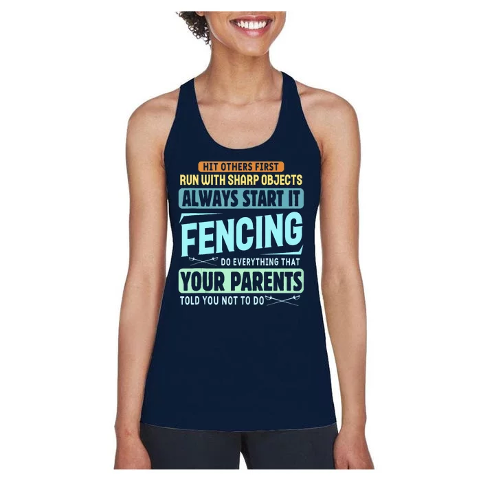 Funny Fencing Sport Pun Women's Racerback Tank