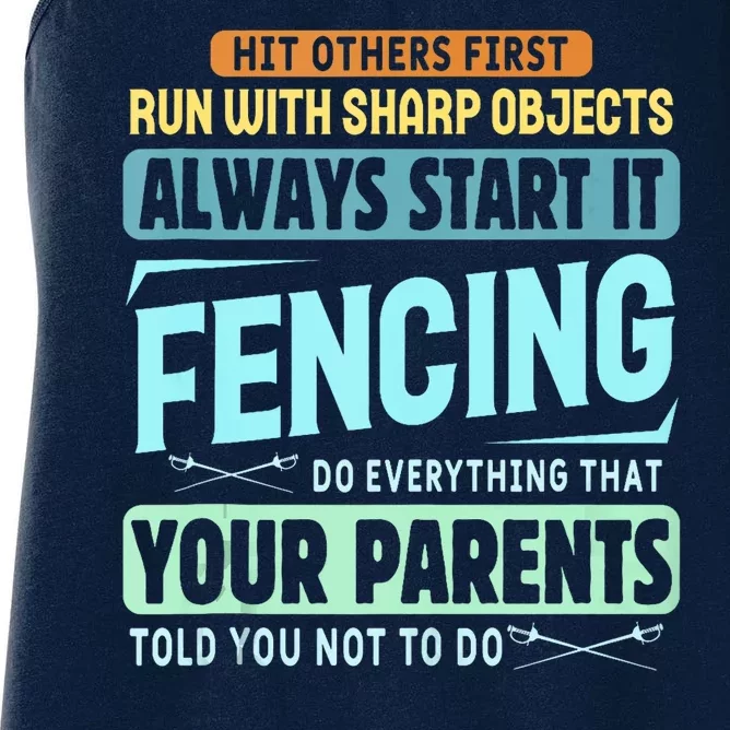 Funny Fencing Sport Pun Women's Racerback Tank