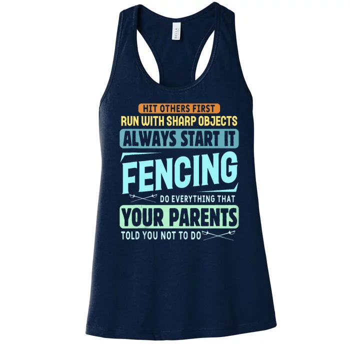 Funny Fencing Sport Pun Women's Racerback Tank