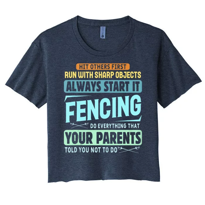 Funny Fencing Sport Pun Women's Crop Top Tee