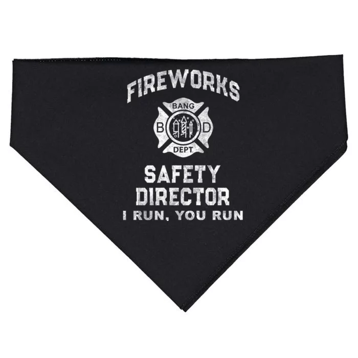 Funny Fireworks Safety Director 4th Of July Pyro Boom Squad USA-Made Doggie Bandana