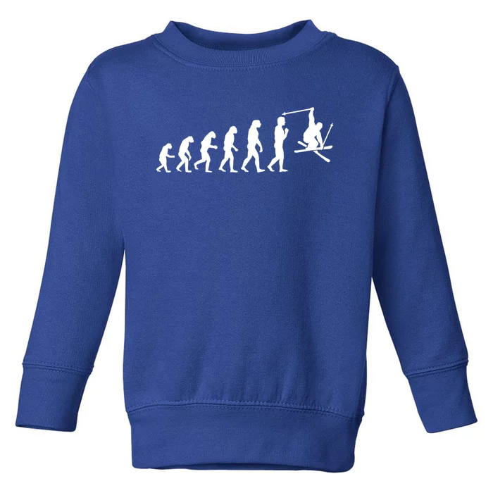 Funny Freestyle Skiing Gift Ski Evolution Cool Gift Toddler Sweatshirt