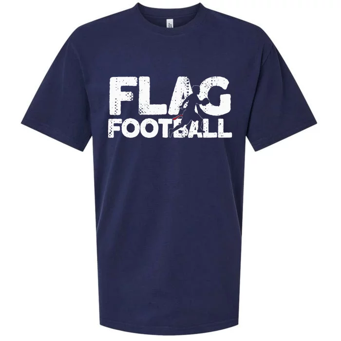 Flag Football Silhouette On Flag Football Sueded Cloud Jersey T-Shirt