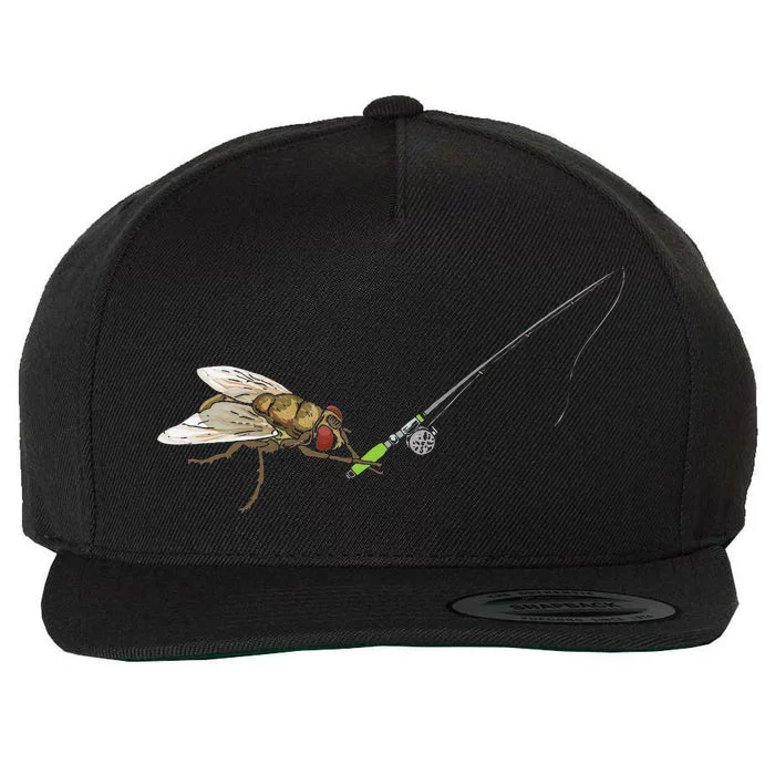 Fly Fishing Sportfishing Angling Angler Funny Joke Pun Wool Snapback Cap