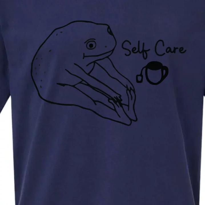 Funny Frog Self Care Retro Sueded Cloud Jersey T-Shirt