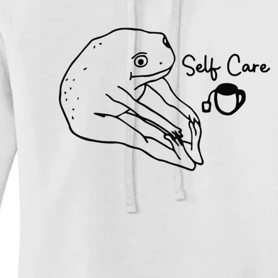 Funny Frog Self Care Retro Women's Pullover Hoodie